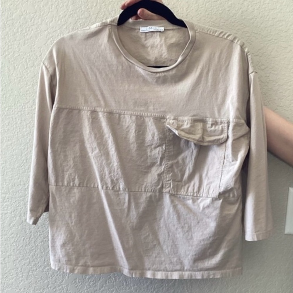 ZARA 100% Cotton Pocket Tee Size Large
